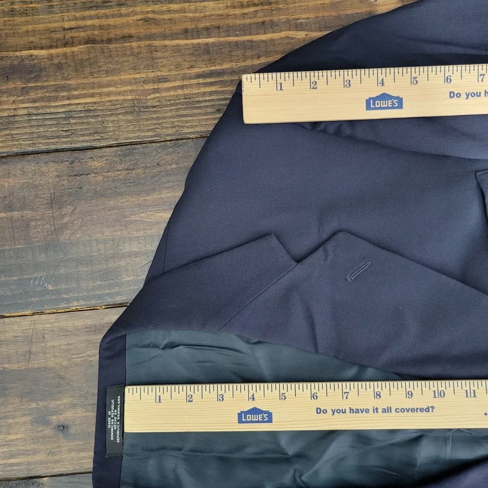Stafford‎ Traveler Plus Men's Sport Coat Blazer Two Button Navy Wool Blend 48L